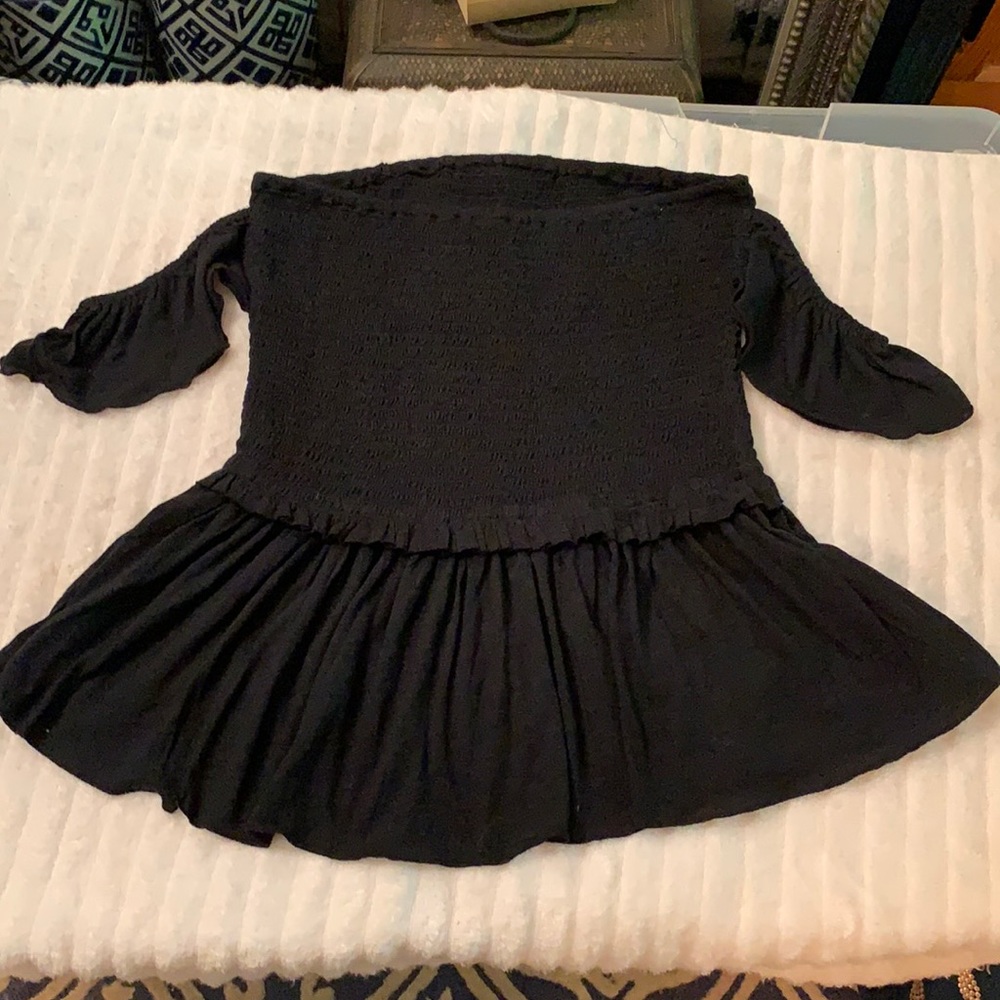 NWT Brooke Mille Black Off the Shoulder Top